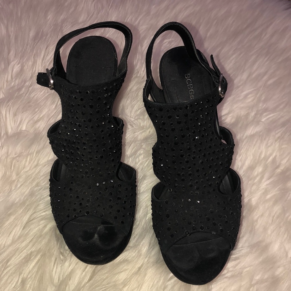 Suede Sparkle BCBG Heels